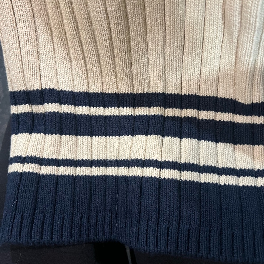 Tory Burch Ribbed Knit Skirt – Cream & Navy Size Small - Picture 5 of 6